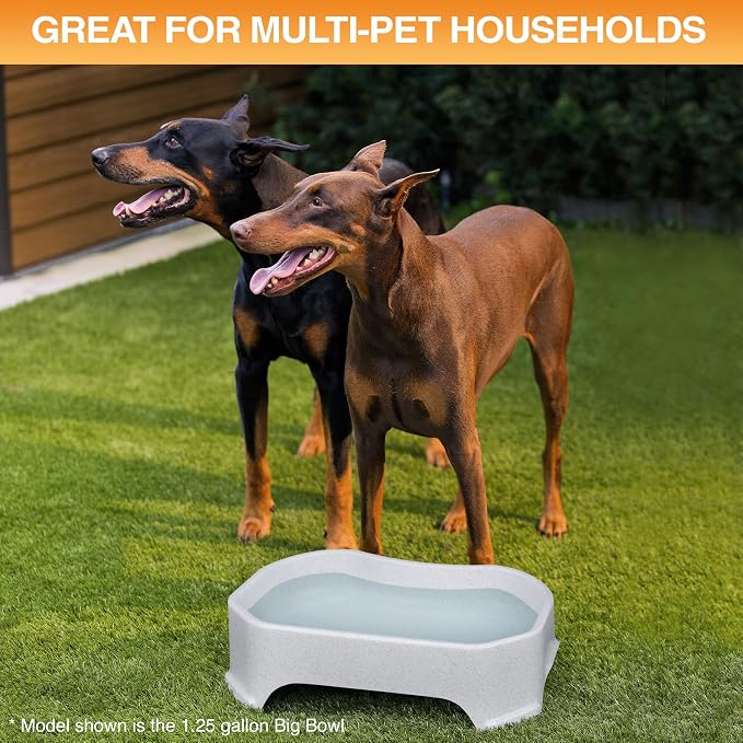 Neater Pet Brands Extra Large Water Bowl for Dogs, Outdoor Dog Water Bowl (2.25 Gallon XL Capacity), Big Trough Style Food Dish for Indoors or Outside, No Spill Large Dog Bowls, Vanilla Bean - Image 4