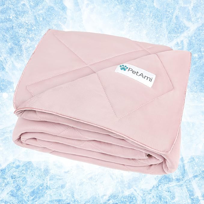PetAmi Premium Cooling Dog Blanket | Lightweight Fluffy Pet Throw Blanket Bed Cover for Dogs, Cat, Puppies | Pet Blanket Furniture Protector Couch Sofa | Reversible Fuzzy Cozy | 60x80, Pink - Image 6
