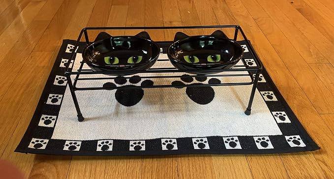 PetRageous 81030 Gizmo's Set The Table Steel Frame Dog Feeder, 3-Inch Tall Dining Table by 13-Inch Long and 5.75-Inch Wide, Holds Two 5.5-Inch Diameter Bowls, for Small and Medium Dogs and Cats, Black - Image 4