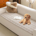 MYSKY HOME Couch Cover, Non-Slip Sofa Cover for 3 Cushion Sofa, Oatmeal | 27.6" x 70.9" Sofa Covers for Pets Washable, Soft & Thick Sofa Slipcovers, Furniture Protector Covers, Pet Friendly by MYSKYHOME