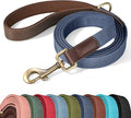 PU Leather Dog Leash for Small Dogs, 5ft Soft Padded Handle, Blue | Comfortable Grip for Daily Walking Training, Full Control, Metal D-ring, Tangle-Free 360° Swivel Clasp, Easy to Clean, 5/8in by Didog
