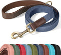 PU Leather Dog Leash for Medium Dogs, 5ft Soft Padded Handle, Blue | Comfortable Grip for Daily Walking Training, Full Control, Metal D-ring, Tangle-Free 360° Swivel Clasp, Easy to Clean, 3/4in by Didog