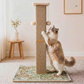 Tall Cat Scratching Post for Indoor Cats Adults with Carpet, Green | 33 Inch, Large Cat Post with Perch, Heavy Duty&Stable, Sisal Rope, Cute Cat Scratcher with Boho Carpet & Dangling Ball Toys by Unknown