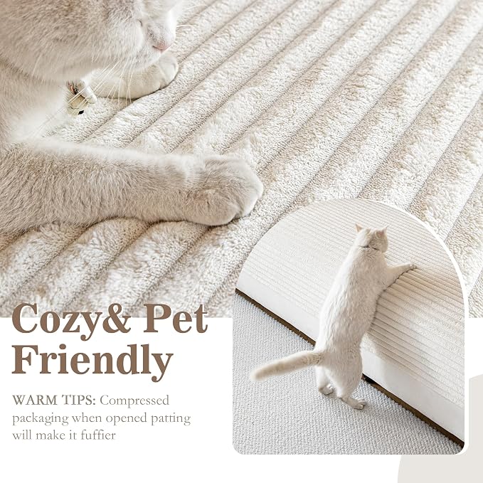 MYSKY HOME 100% Waterproof Couch Cover for Dogs Washable, Non Slip Couch Covers for 2 Cushion Sofa Pet Friendly, Thick Soft Sofa Covers Slipcovers Blanket Dog Bed Cover, Cream, 35"x63" - Image 2
