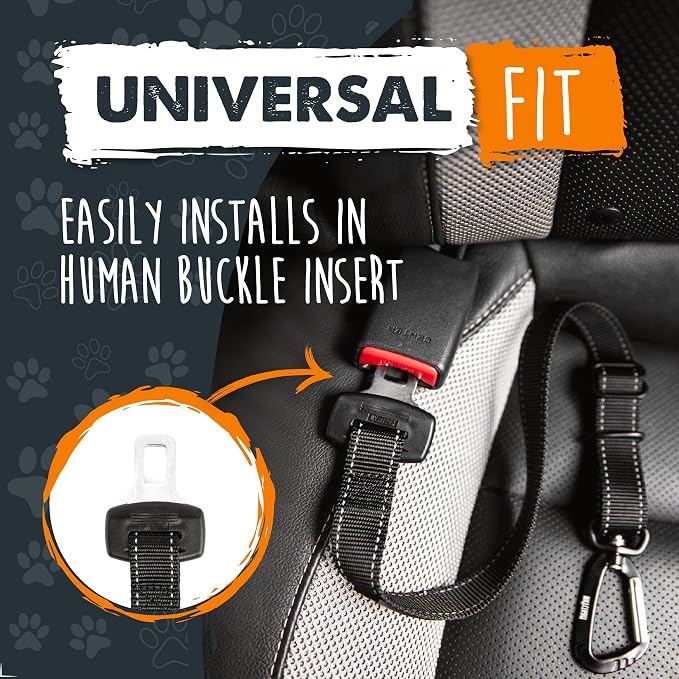 Mighty Paw Dog Seat Belt for Car, Heavy-Duty Aviation Aluminum Carabiner | 850 Lbs Force Rated, Nylon Webbing, Swivel Clip, 16-26 In Adjustable - Image 2