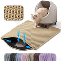 Extra Large Cat Litter Mat XXL, Double Layer Honeycomb, Beige | 46x26”, Reduces Litter Tracking, Easy to Clean, Waterproof, Non-Slip, Soft on Paws, Scratch Resistant, Beige, XXL by Petinstinct