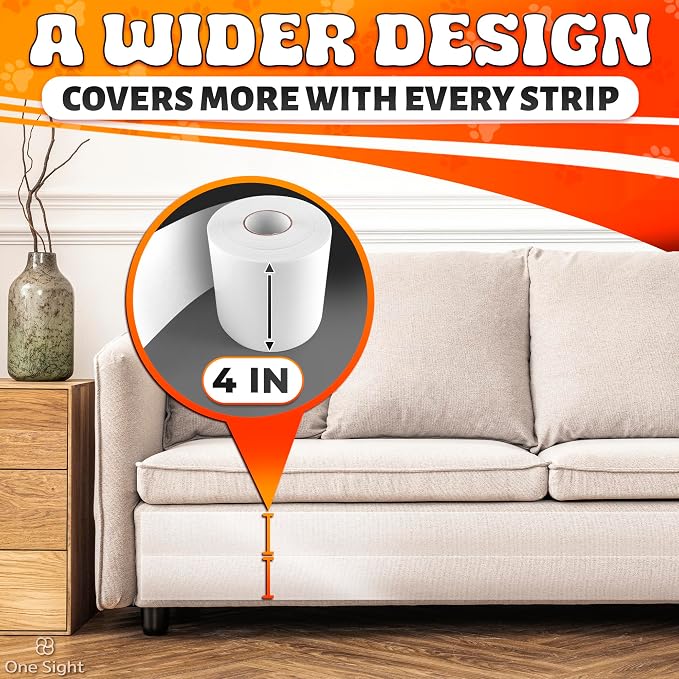 One Sight Single Sided Anti Scratch Cat Tape for Furniture, Clear PVC | Cat Scratch Furniture Protector for Couch, Carpet & Door Protection, Residue-Free, Easy Application, 4 In x 30 Yards - Image 7