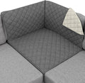 Sofa Shield® Couch Sectional Corner Slip Cover with Strap, Charcoal Linen | Reversible Furniture Protector, Stain and Tear Resistant Cushion Cover, Machine Washable Slipcover for Pets, Cats 70 inch by SofaShield