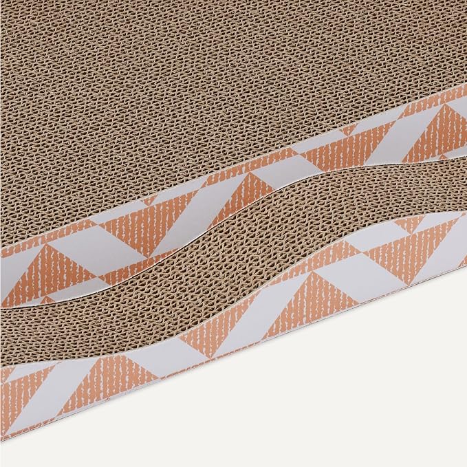 Amazon Basics Cat Scratching Post, Reversible Double-Sided Corrugated Cardboard with Catnip, Curved Wave Design, 16.5 x 8.1 x 1.6 in, 2-Pack - Image 4