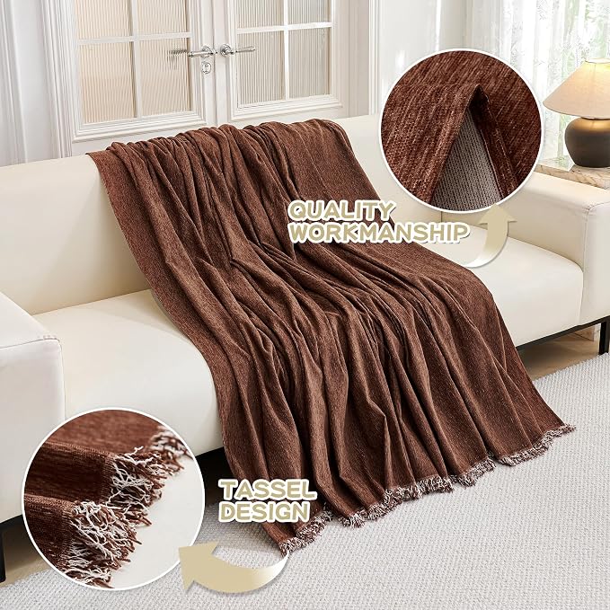 MYSKY HOME Oversized Couch Cover Sofa Covers Couch Covers for 3 Cushion Couch Sofa Pet Friendly L Shaped Couch Cover Sectional Couch Covers Non Slip Furniture Protector for Kids, 91"x150", Chocolate - Image 3