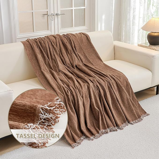 MYSKY HOME Couch Covers for 3 Cushion Couch Sofa, Sectional Couch Cover L Shape Chenille Couch Cushion Covers for Pets, Furniture Protector Cover for Dogs, Kids, 91"X150", Camel - Image 6