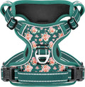 HEELE Dog Harness, Reflective, No Pull No Choke, Flower Grass Green, S | Front Clip for Small Dog Harness, 2 Metal Rings with Handle, Adjustable, Soft Breathable Padded Pet Vest for Night Walking by HEELE