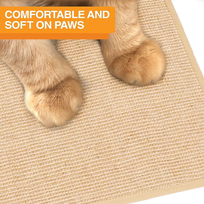 Neater Pets Jute Cat Litter Trapping Mat - Catches Spilled Litter Mess from Kitty Litter Box to Protect Floors, Soft on Cats Paws, Anti-Skid Backing, Easy to Clean, Beige, 24" x 36" - Image 6