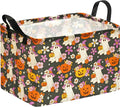 Halloween Pumpkin Ghost Storage Basket, Foldable Toy Organizer Bin | Halloween Pumpkin & Ghost Design with Cotton Linen Fabric, Waterproof Lining, Leather Handles and Foldable Storage Style by Unknown
