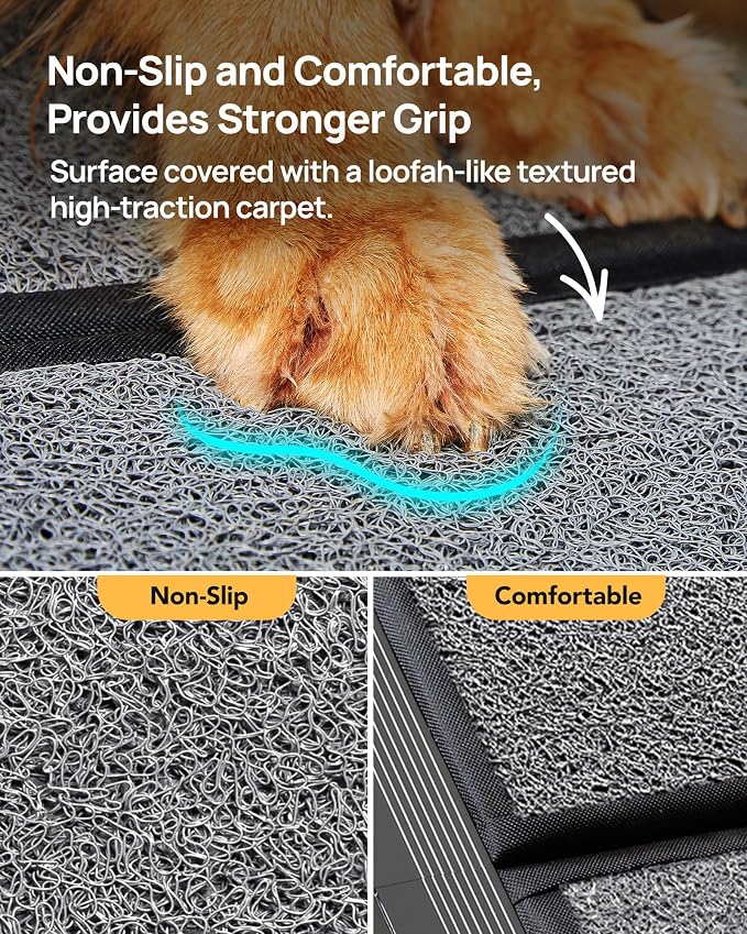 Dog Ramp for Cars, 63" L × 19.7" W, Lightweight Extra-Wide Foldable | Extra-Wide for a Safer Climb, Lightweight for Easy Transport, Non-Slip Rug Surface, 250-lb Capacity - Image 3