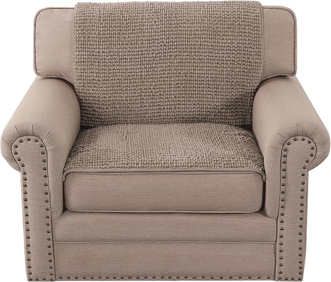 H.VERSAILTEX Plush Chenille Couch Armrest Cover 2 Packs Thick and Soft Sofa Covers Furniture Protector Cover for Pets (27.5" x 27.5", Cuban Sand) - Image 7