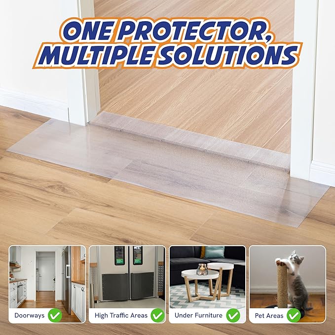 Panther Armor Hardwood Floor Protector for Pets, Runner Mat 16 x 43 in | Stops cats scratching doorways and hardwood floors. Door scratch protector and plastic runner mat - Image 5