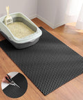 Cooyes Cat Litter Mat - Cut to Fit Any Place, 23"x17" Litter Trapping Mat for Litter Box, Easy to Clean, Waterproof & Non-Slip Kitty Pad, Scatter Control to Protect the Floor (Black) by Cooyes