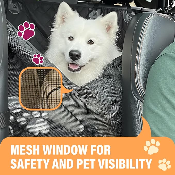 Active Pets Dog Car Seat Cover Car Seat Protector- Dog Seat Cover for Back Seat of SUVs, Trucks, Cars - Waterproof & Convertible Vehicle Hammock for Car Backseat - Mesh Window- Blue, XL - Image 7