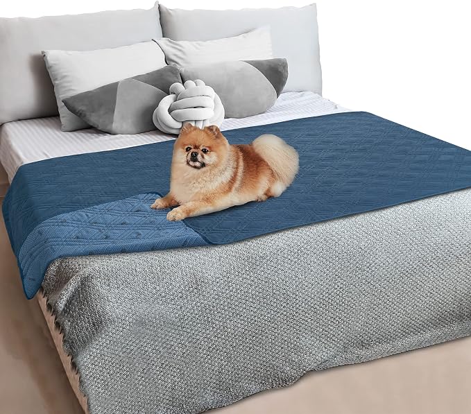 PetAmi Waterproof Couch Cover for Dog Non-Slip Bed Sofa Blanket, 52x82 Blue | Leakproof Furniture Protector for Pet Cat, Machine Washable Pee Proof Mat for Chair Car Seat, Durable & Anti Slip Backing - Image 8