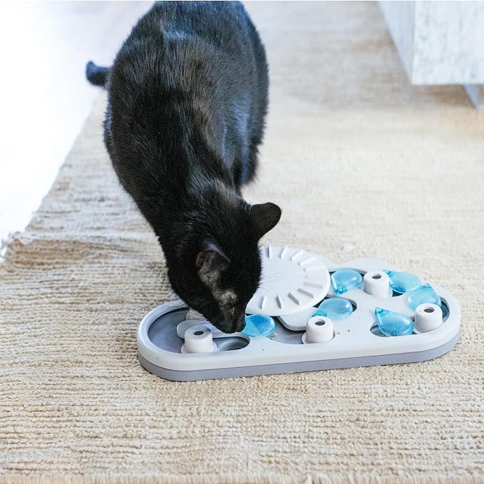 Catstages Nina Ottosson Rainy Day Puzzle & Play Cat Toy Treat Puzzle, 14" | Level 3 Advanced, 19 Hidden Treat Cups, Problem Solving, Interactive Enrichment, Slow Feeder, Indoor Cats & Kittens - Image 8