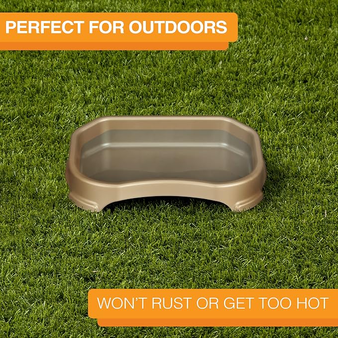 Neater Pet Brands Large Capacity Outdoor Dog Water Bowl for Small Dogs, Cats, Reptiles, Birds, & Small Animals, Outdoor Water Bowls for Dogs (8 Cups), Feed Bowl & Trough, Indoor or Outside, Champagne - Image 3