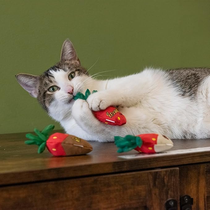 Yeowww!, Strawberries Catnip Cat Toy, 3 Count - Image 3