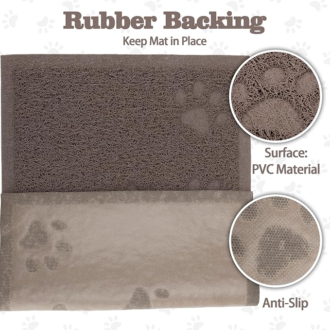Darkyazi Cat Litter Box Mat for Floor Litter Trapping Mat Non-Slip Backing, Scatter Control, Easy Clean, Water Resistant, Soft on Paws (15.75" x 11.75",Coffee) - Image 3