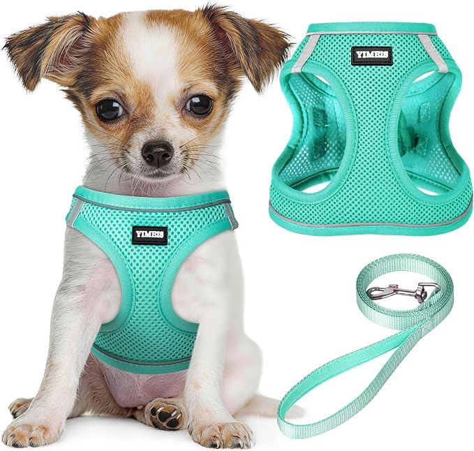 No Pull Dog Puppy Harness and Leash Set Reflective Mesh Vest Small by YIMEIS