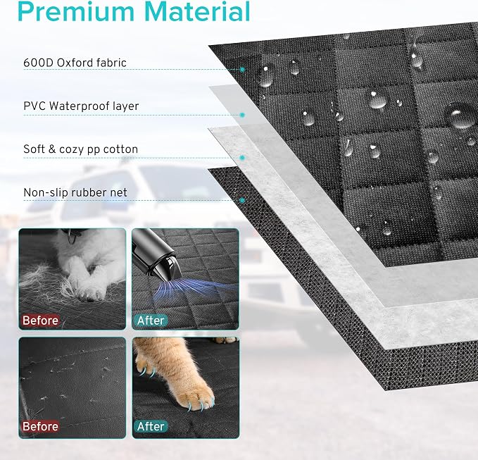 Truck Dog Seat Cover for Chevy Silverado/GMC Sierra 1500 2500 HD Back Seat | 3500 HD Accessories 2000-2024 2025 2026 Waterproof Car Pet Bench Backseat Covers with Non-Slip Backing - Image 3