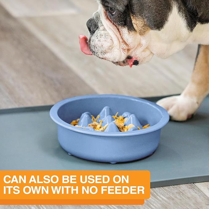 The Niner Slow Feed Bowl - Raised Peaks Slow Down Pets Eating - Fits Elevated Feeders Including Neater Feeder Large Sizes - Gentle on Teeth and Gums - Holds up to 2 Cups (Blue) - Image 7