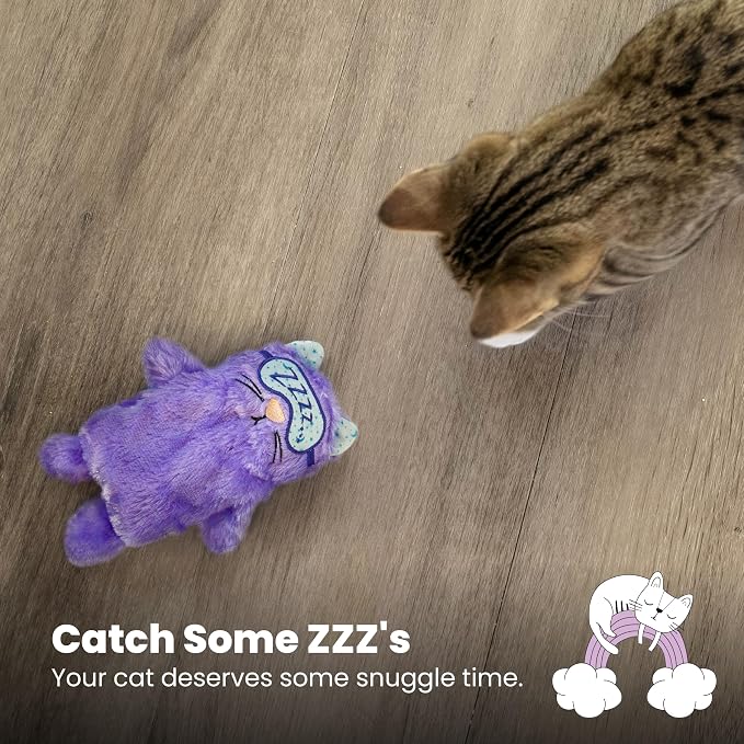 Catstages Purr Pillow Cat Toy – Plush Cat Toy with Touch-Activated Purr for Calming Cats & Kittens | Purring Sound Helps Calm & Soothe, Soft Cozy Plush, Indoor Cats & Kittens, Replaceable Batteries Included - Image 6
