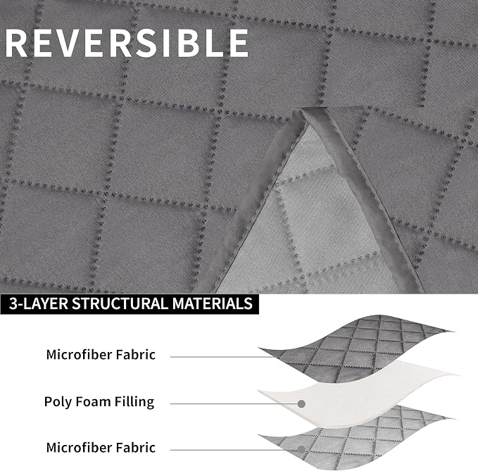 Easy-Going Reversible Couch Cover for 2 Seat Oversized Recliner | Gray/Light Gray, Sofa Slipcover For Dogs, Sofa Cover For Oversized Recliner Loveseat, Furniture Protector, Pet Friendly - Image 5