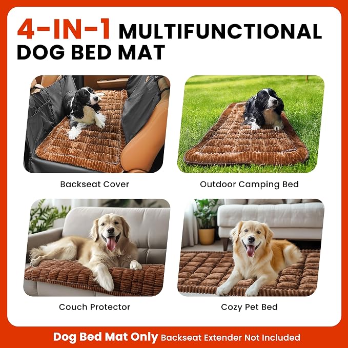 HiPetpy Backseat Dog Bed Mat for Car, Non-Slip Dog Bed for Car Back Seat, Soft & Cozy Dogs Blanket, Washable Travel Pet Mat Seat Protector for Cars, SUVs, Trucks - Image 6