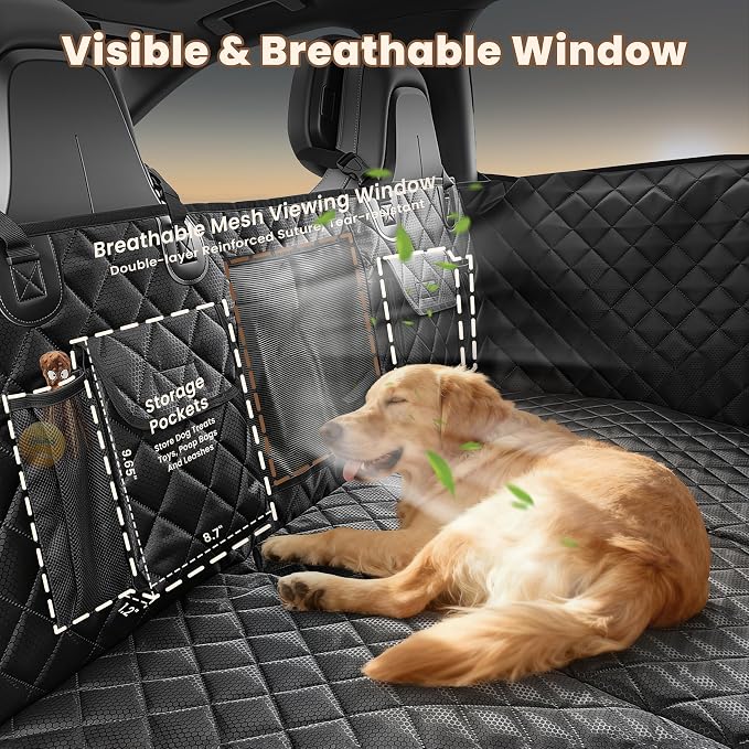 Hard Bottom Dog Car Seat Cover for Back Seat with Door Protector | 100% Waterproof, Tear-Resistant & Non-Slip, Back Seat Cover for Small Mid Cars, SUVs & Trucks, Holds 450Lbs, Easy to Clean - Image 8