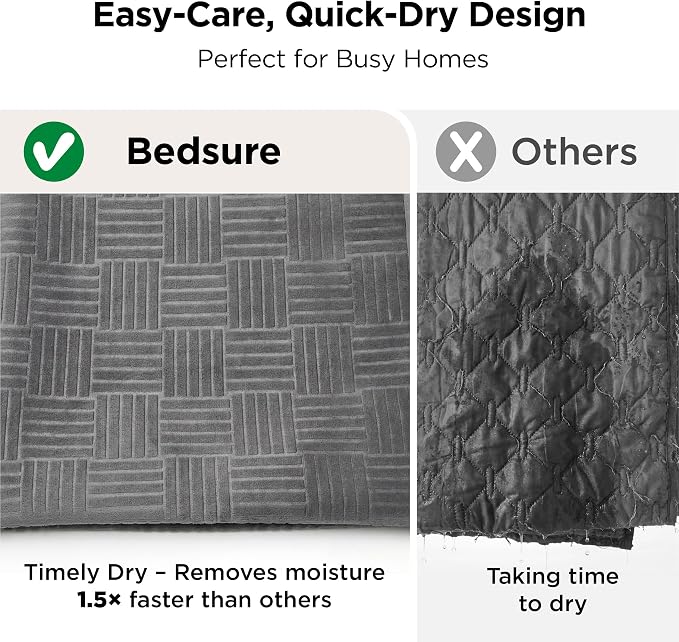 Bedsure Waterproof Couch Cover for Sofa and Dogs Quick Drying, 52x82IN | Waterproof Blanket Washable for Large Dogs Couch Sofa Bed Cozy, Lightweight Furniture Protector for Pet Cat, Ash Grey - Image 6