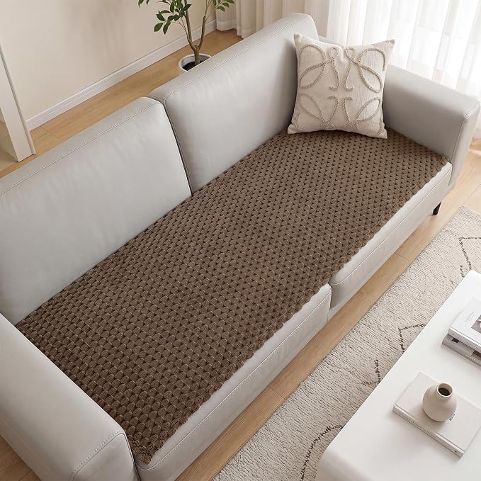 Foxdecor Couch Cover for Dogs Sofa Covers Non Slip Couch Pad Pet Friendly | Pet Couch Covers Washable Sofa Protector, Furniture Cover Couch Seat Protector for Living Room, Chocolate 28x82 Inch by Unknown