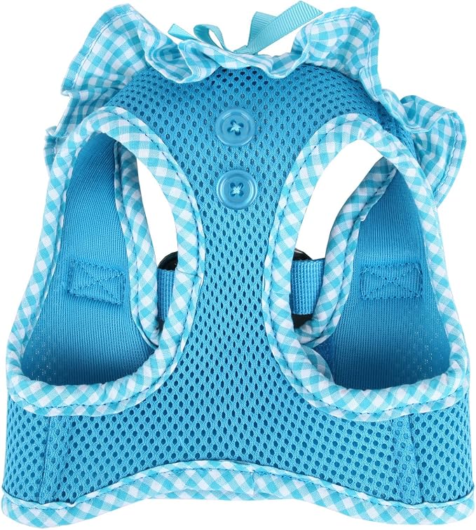 Puppia Vivien Vest Dog Harness Step-in All Season Mesh Cute No Pull No Choke Walking Training for Small Dog, Sky Blue, Large - Image 3