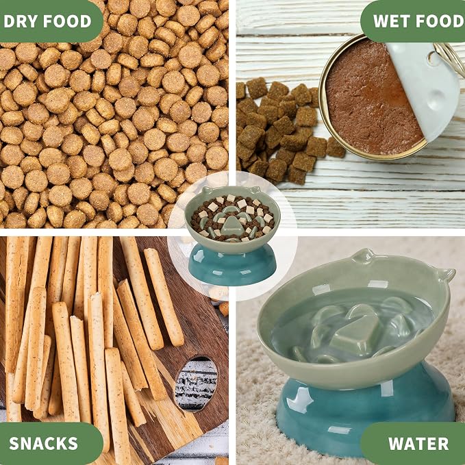 Ceramic Slow Feeder Cat Bowl, 15-Degree Tilted Non-Slip | Food-Grade Ceramic For Indoor Cats, 5.3 In Shallow Bowl, Whisker-Friendly, Dry And Wet Food, Dishwasher Safe - Image 8