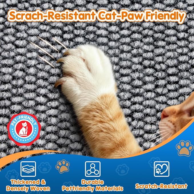 Wall Cat Scratcher for Indoor Cats,Corner Furniture Protector Light Grey | 19.6x9.8" wall corner cat scratcher,Durable scratching board protects door, wall and couch furniture,Easy mount - Image 2