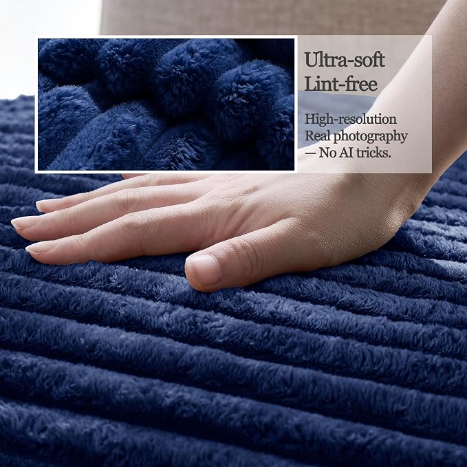 100% Waterproof Couch Arm Covers 2pcs, Fuzzy Chair Arm Covers Thick Soft Recliner Chair Armrest Protectors, Non-Slip Couch Armrest Cover Pet mats for Sofa (Navy Blue, 22" x 22" 2 Pack) - Image 5