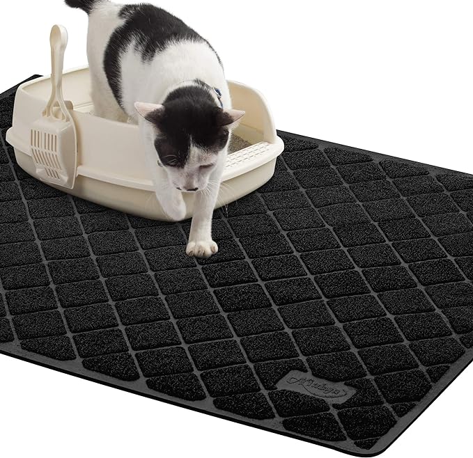 Niubya Premium Cat Litter Mat, Litter Box Mat with Non-Slip and Waterproof Backing, Litter Trapping Mat Soft on Kitty Paws and Easy to Clean, Cat Mat Traps Litter from Box by Niubya