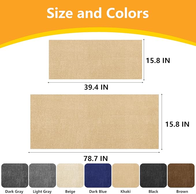 Cat Scratch Pad for Wall, Scratch Furniture Protector(78.7”×15.8”) | Cuttable and Adhesive Cat Scratching Mat, Fun Interactive Scratcher (Khaki) - Image 2