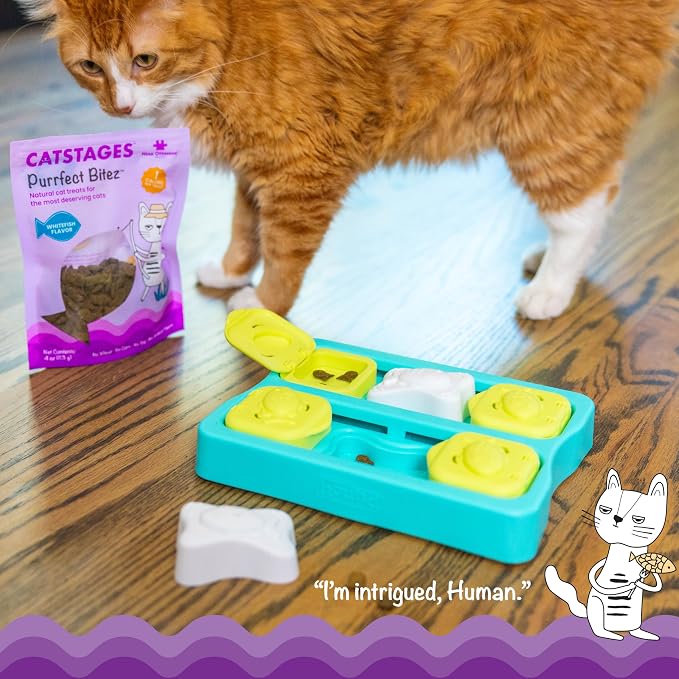 Catstages by Nina Ottosson Purrfect Bitez Natural Crunchy Cat Treats for Puzzles, Toys, Feeders, & Training, USA-Made, Real Whitefish Flavor, 4oz - Image 2