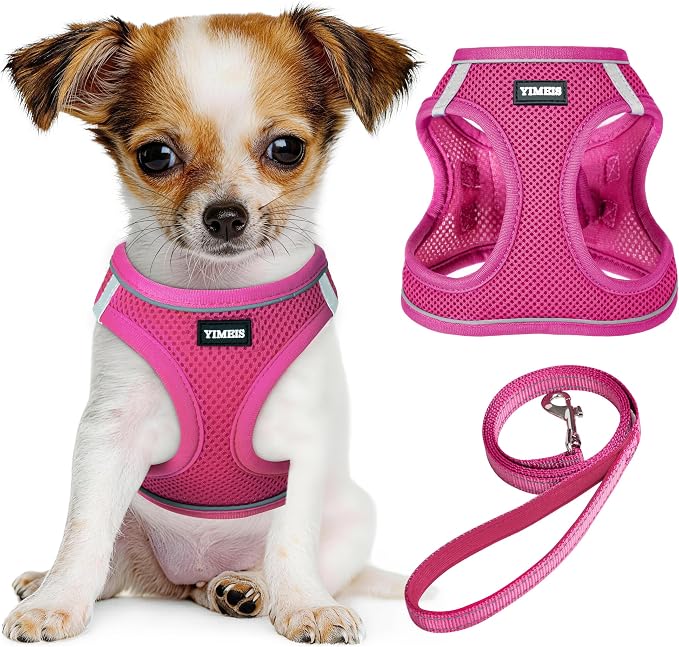 No Pull Dog Puppy Harness and Leash Set Reflective Mesh Vest X-Small by YIMEIS