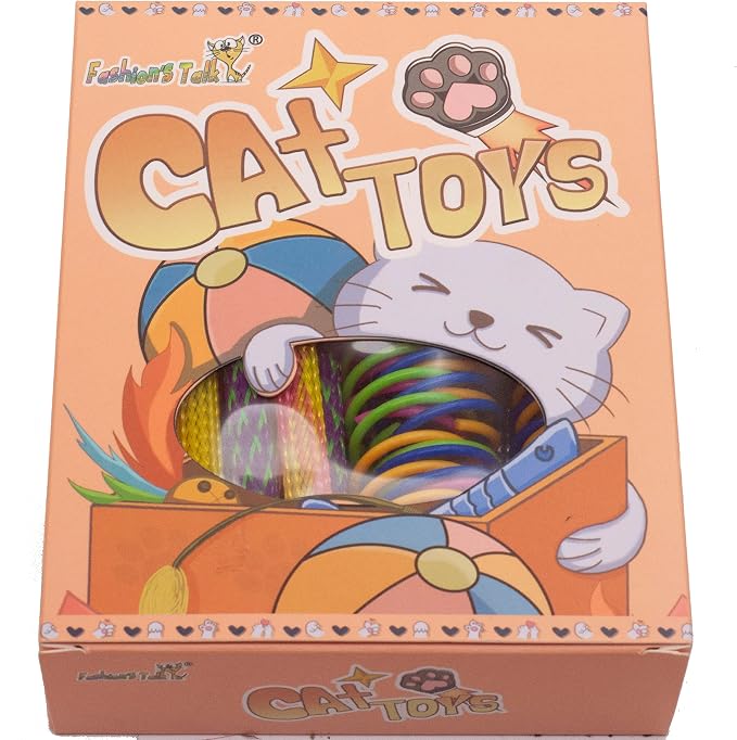 Fashion's Talk 49PCS Cat Spring Toy for Kitten Catnip Bag Mesh Tubes Spring Cat Toy Bulk for Indoor Cats Kitty - Image 6