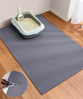 Cooyes Cat Litter Mat - Cut to Fit Any Place, 47"x35" Extra Large Litter Trapping Mat for Litter Box, Easy to Clean, Waterproof & Non-Slip Kitty Pad, Scatter Control to Protect the Floor (Grey) by Cooyes