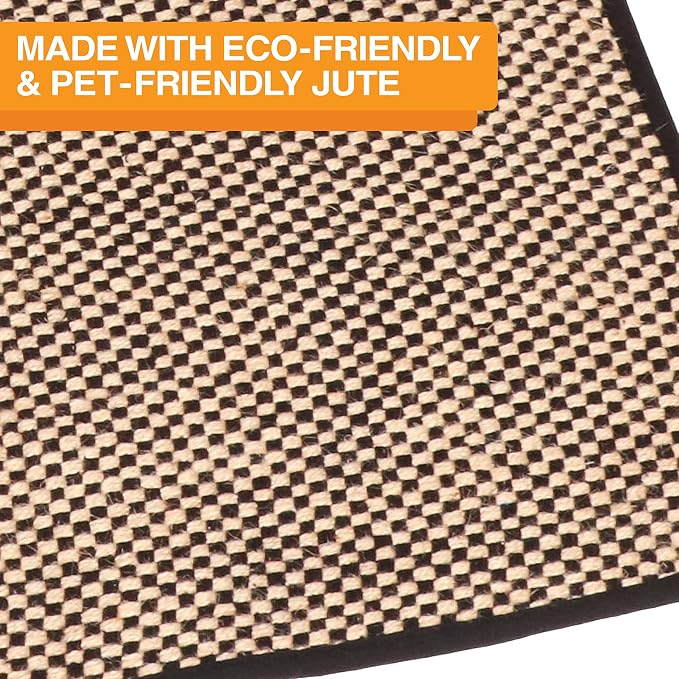 Neater Pets Jute Cat Litter Trapping Mat - Catches Spilled Litter Mess from Kitty Litter Box to Protect Floors, Soft on Cats Paws, Anti-Skid Backing, Easy to Clean, Checkered, 24" x 36" - Image 5