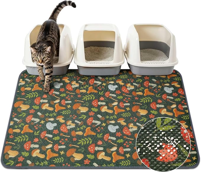 Unicorn Catcher 40"x30" Cat Litter Mat Machine Washable Litter Trapping Pad | Kitty Paw Friendly Padding With Breathable 3D Air Mesh Technology And A Non-Slip Base To Keep Home Floors Debris-Free by UnicornCatcher