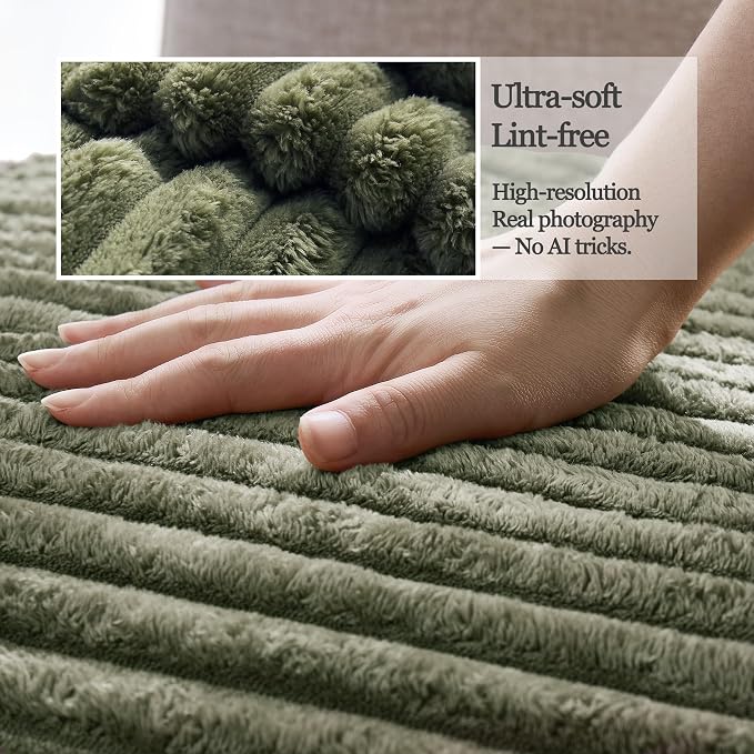 Dual Non-Slip Couch Cover for Dogs Waterproof, Fuzzy Soft Pet Couch Covers for Sofa 3 Cushion, Pet Friendly Soft Dog Bed Covers Sofa Cover Washable (Sage Green, 33" x 95" 1 Pack) - Image 5